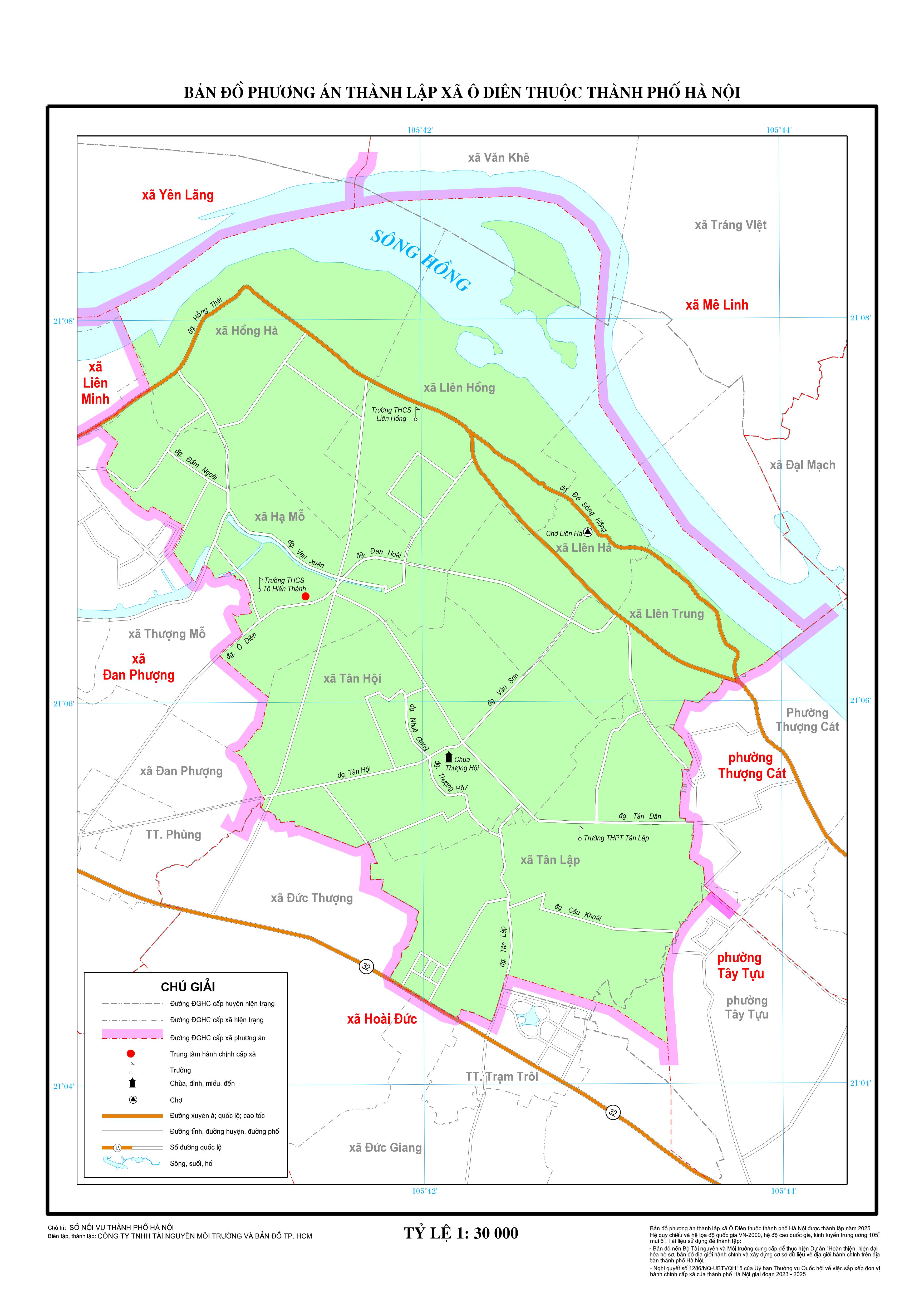 Bản đồ xã Ô Diên