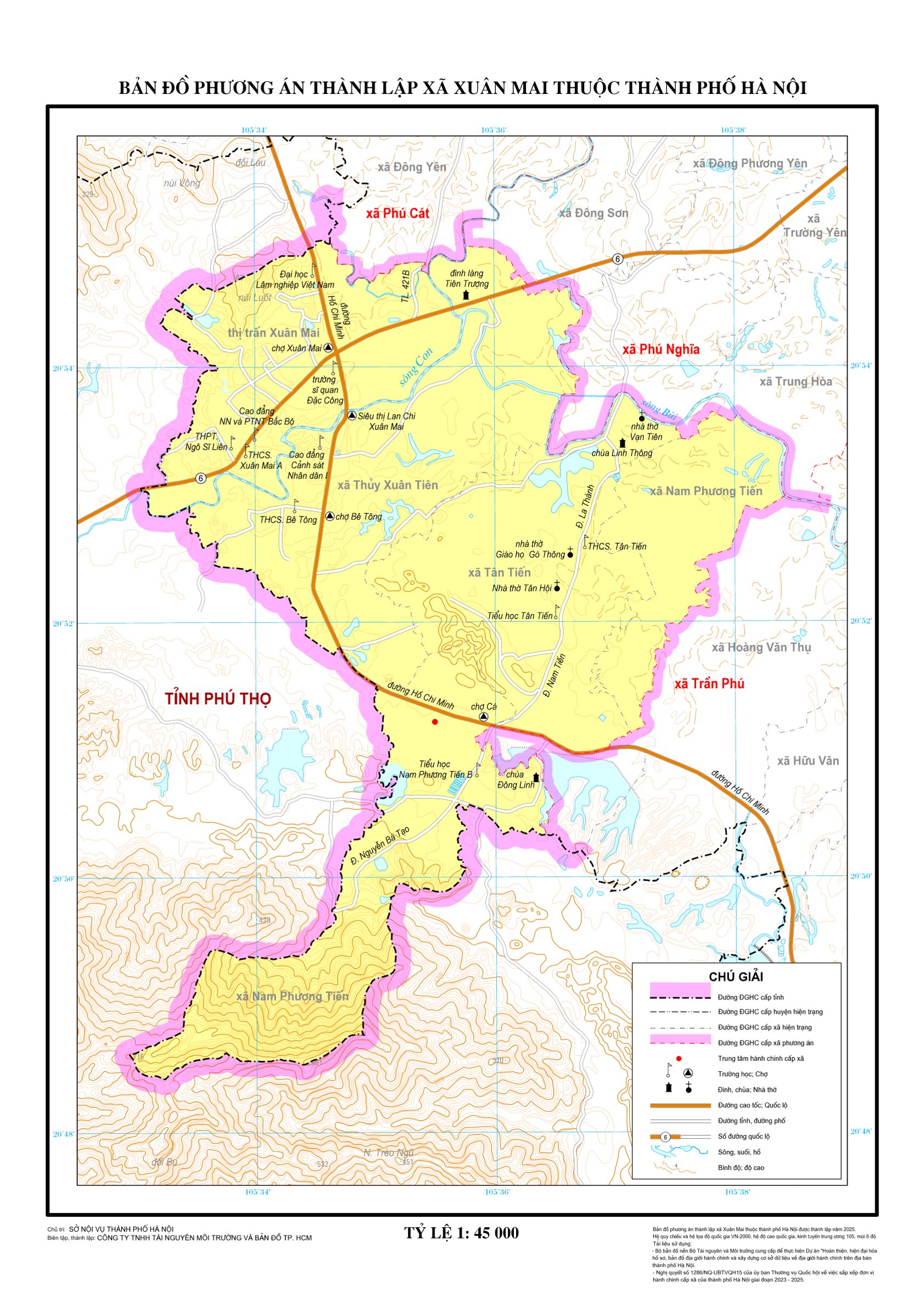 Bản đồ xã Xuân Mai