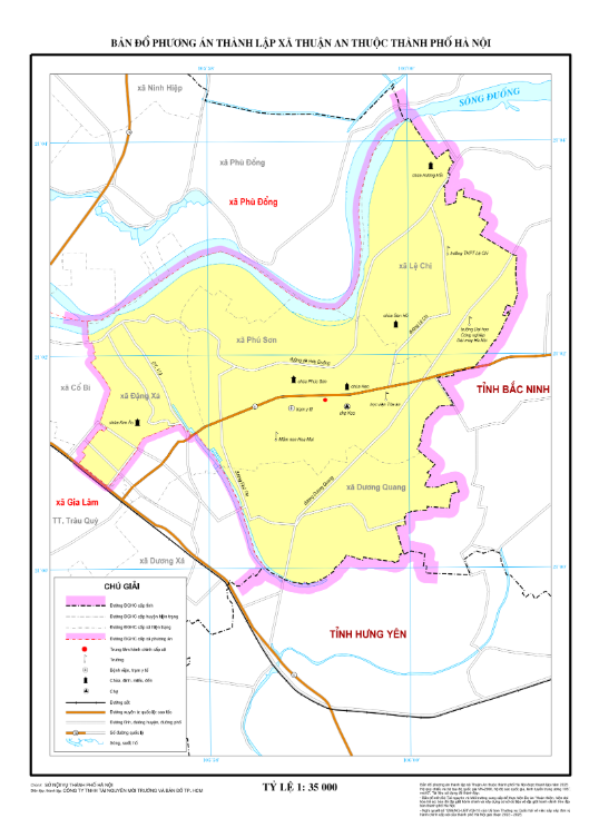 Bản đồ hành chính xã Thuận An (TP. Hà Nội)